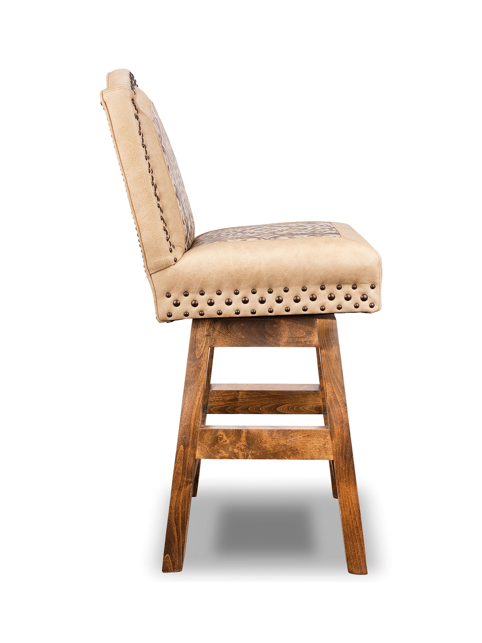 Cliff Tooled Leather & Axis Hide Armless Bar Stool Etsy Sweden