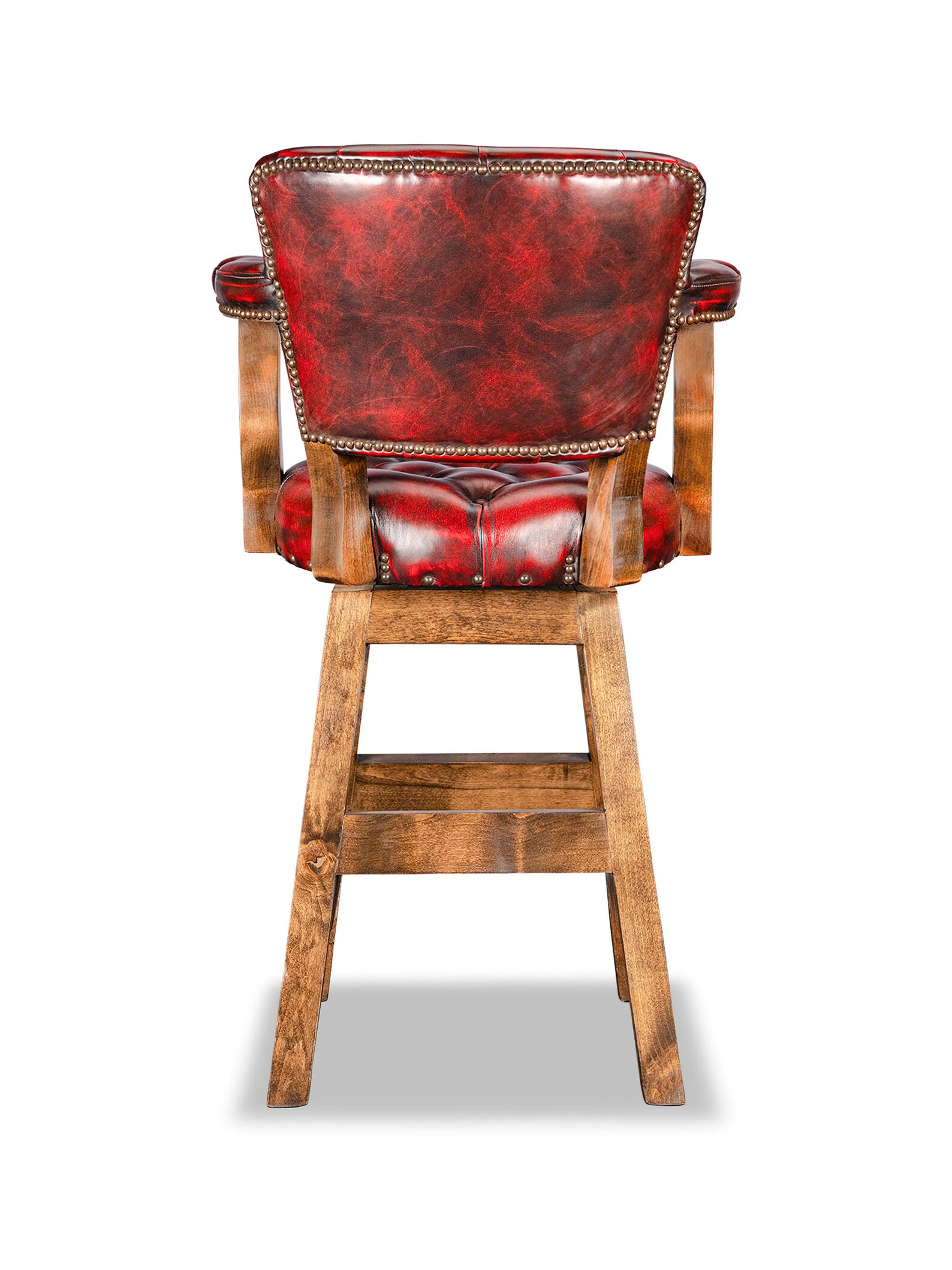 Hacienda Tufted Leather Swivel Bar Stool Etsy