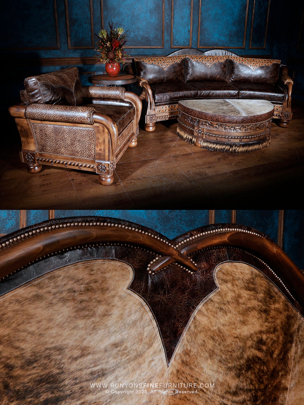 Chestnut Brown Pull up Leather, Upholstery leather, Vintage