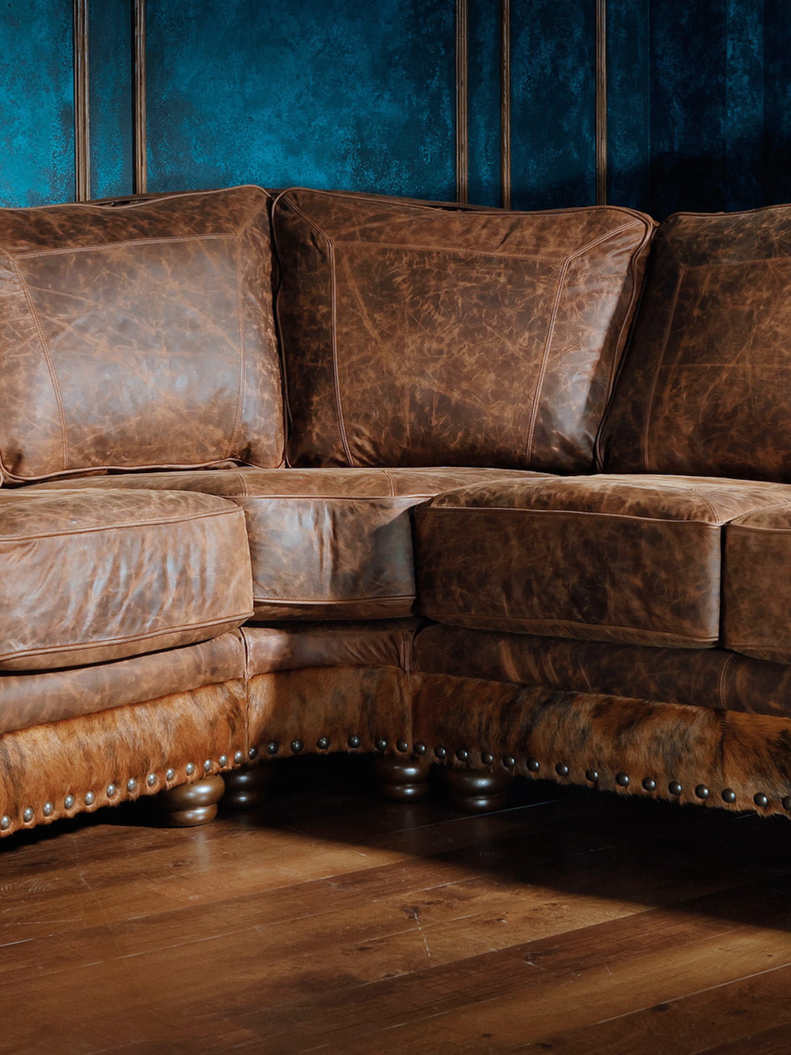 Big Texan Western Leather Sectional Sofa Etsy
