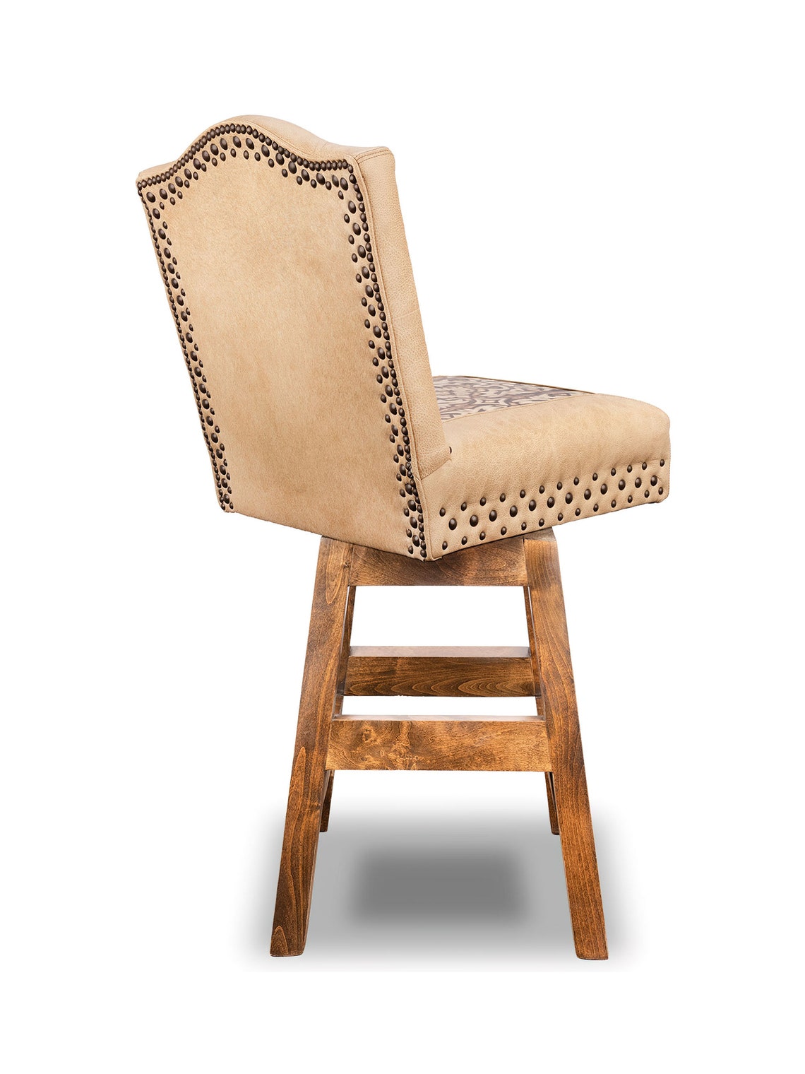 Cliff Tooled Leather & Axis Hide Armless Bar Stool Etsy Sweden