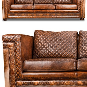 Rodeo Architect Quilted Leather Sofa