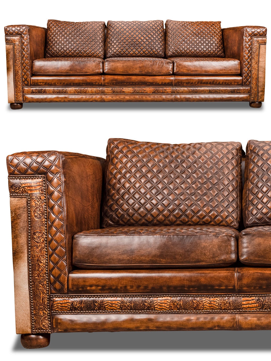 Rodeo Architect Quilted Leather Sofa Etsy