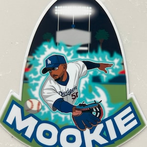 Dodgers Inspired Anime Sticker Mookie Baseball Decal 4.5&quot;x4&quot; LA Vinyl Sticker Durable Water Resistant Laptop Hydro Flask Sports Fan Gift