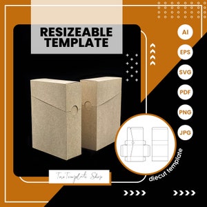 modello di scatola di sigarette, modello di scatola rettangolare, modello di scatola regalo, modello di scatola di caramelle, modello ridimensionabile, stampabile