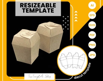 Candy/Cookie Box Template: Resizeable Printable (Digital Download)