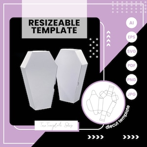 Vampir Sarg Box Vorlage, Geschenk Box Vorlage, Schmuck Box Vorlage, Kekse Box Vorlage, Größenverstellbare Vorlage, Printable