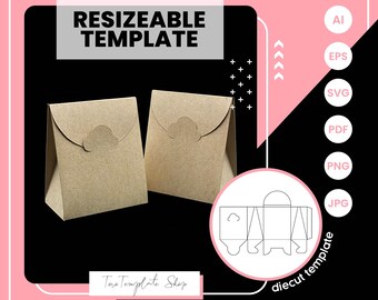 Flip Top Gift Box Template: Printable Candy/Cookie Box (Digital Download)
