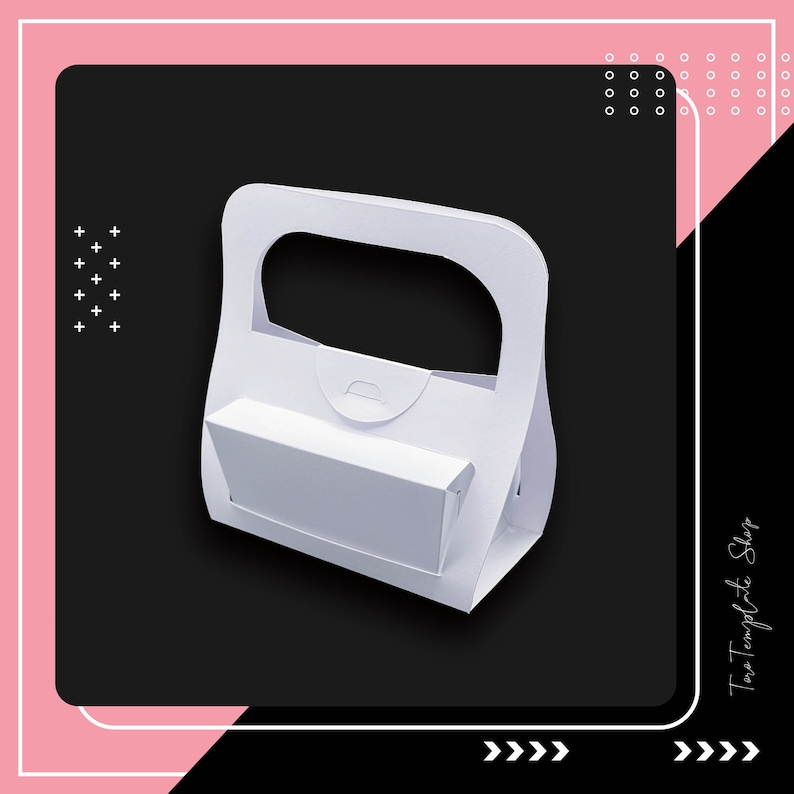 Food Box With Handle Template, Cookie Box Template, Resizeable Template ...