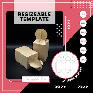 gift box template, box template, candy box template,  Resizeable Template, Printable