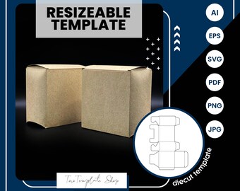 Resizeable Gift Box Template: Cookies, Candy (Digital Download)