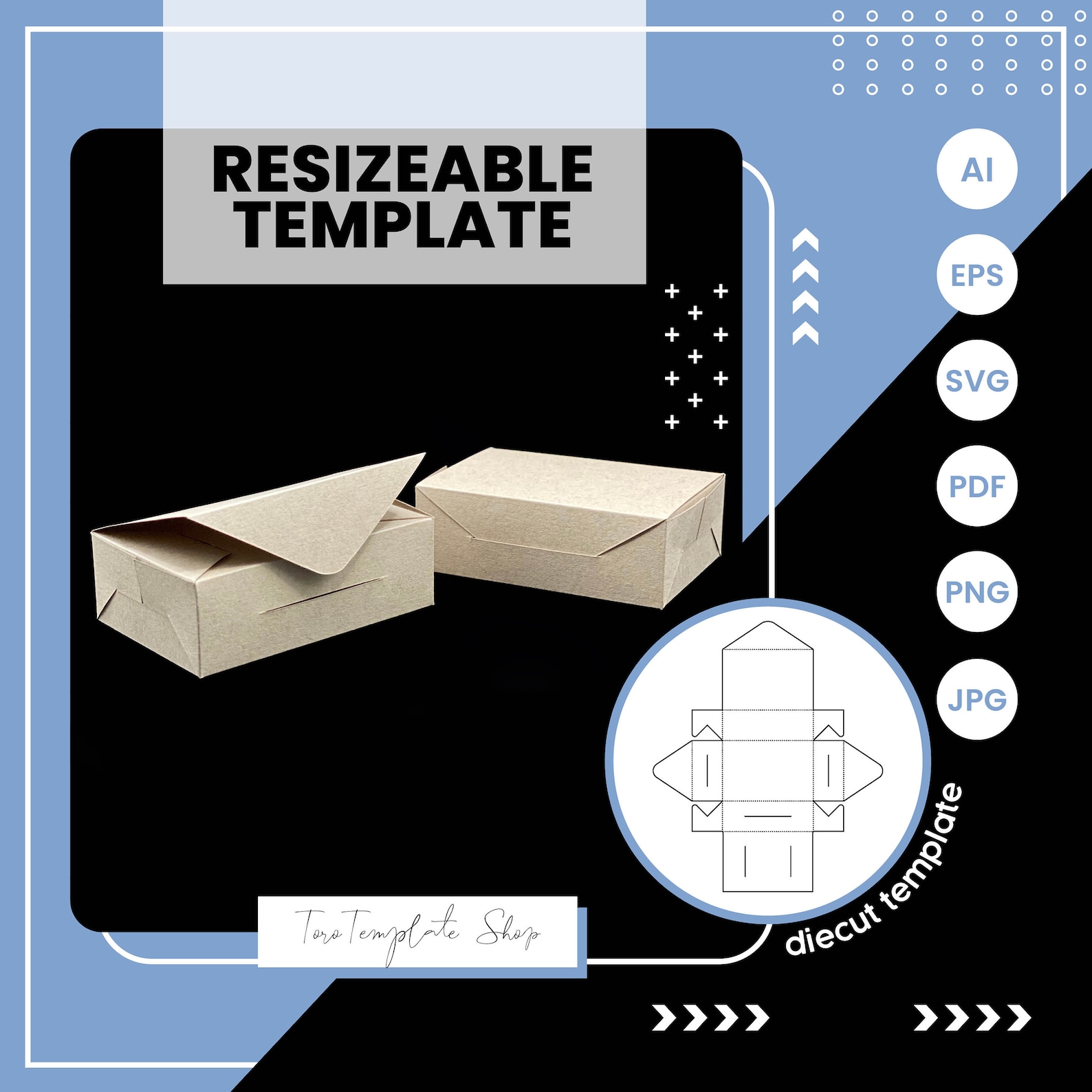 Rectangle Box Template, Gift Box Template, Candy Box Template, Cookies ...
