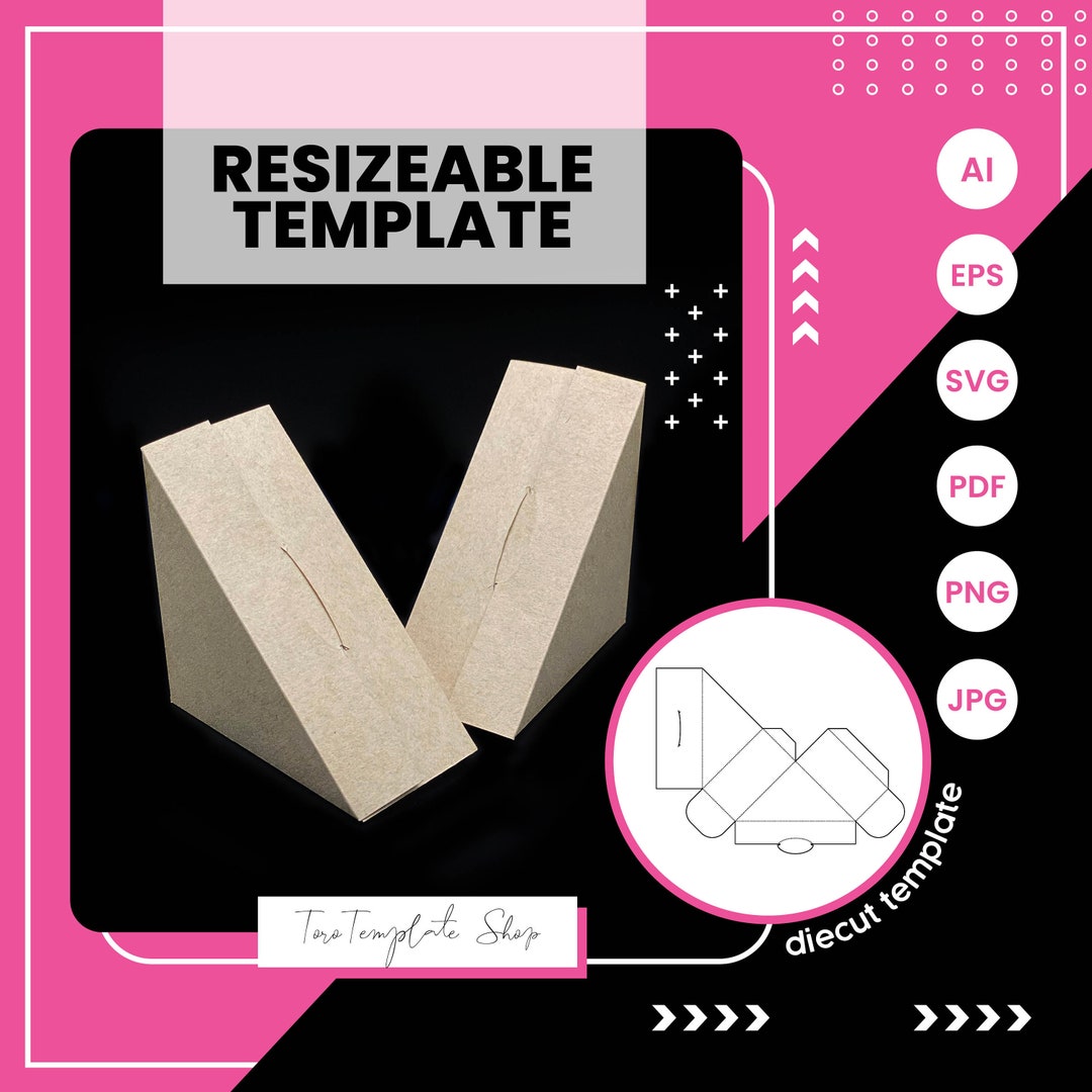 Triangle Box Template: Printable Gift/candy Box (digital Download) - Etsy