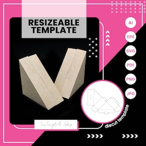 Triangle Box Template: Printable Gift/Candy Box (Digital Download)