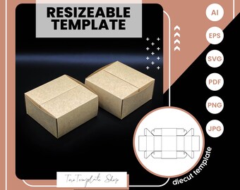 Rectangle Gift Box Template: Resizeable Printable (Digital Download)