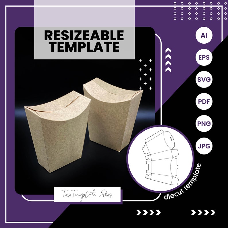 Curved Box Template Cookies Box Template Food Box Template Etsy
