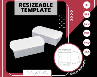 Rectangle Gift Box Template: Resizeable Jewelry/Cookie Box (Digital Download)