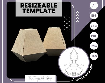 Pyramid Gift Box Template: Resizeable Printable (Digital Download)