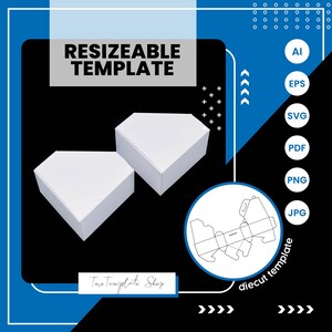 Modello per scatola regalo di diamanti: pentagono ridimensionabile (download digitale)