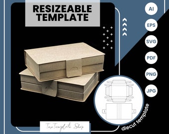 book box template, gift box template, candy box template, cookies box template, Resizeable Template, Printable