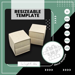 Resizeable Drawer Box Template: Ring, Gift, Candy (Digital Download)