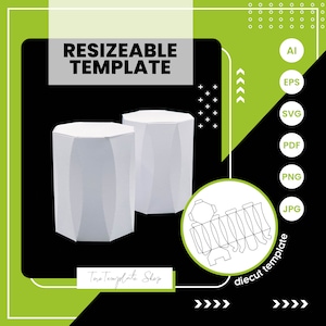 Octagon Box Template, Curved Angle Box Template, Gift Box Template ...