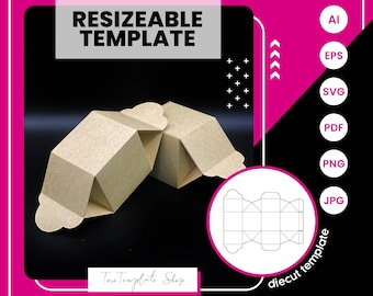 Printable Gift Box Template: Resizeable Candy/Cookie Box (Digital Download)