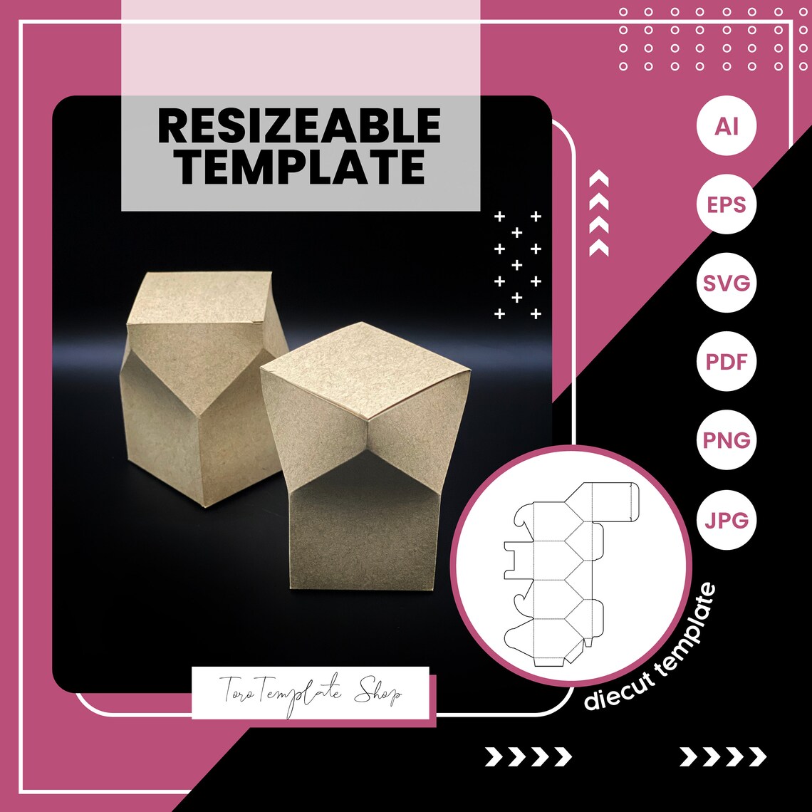 Octagon Box Template, Box Template, Gift Box Template, Cookies Box ...