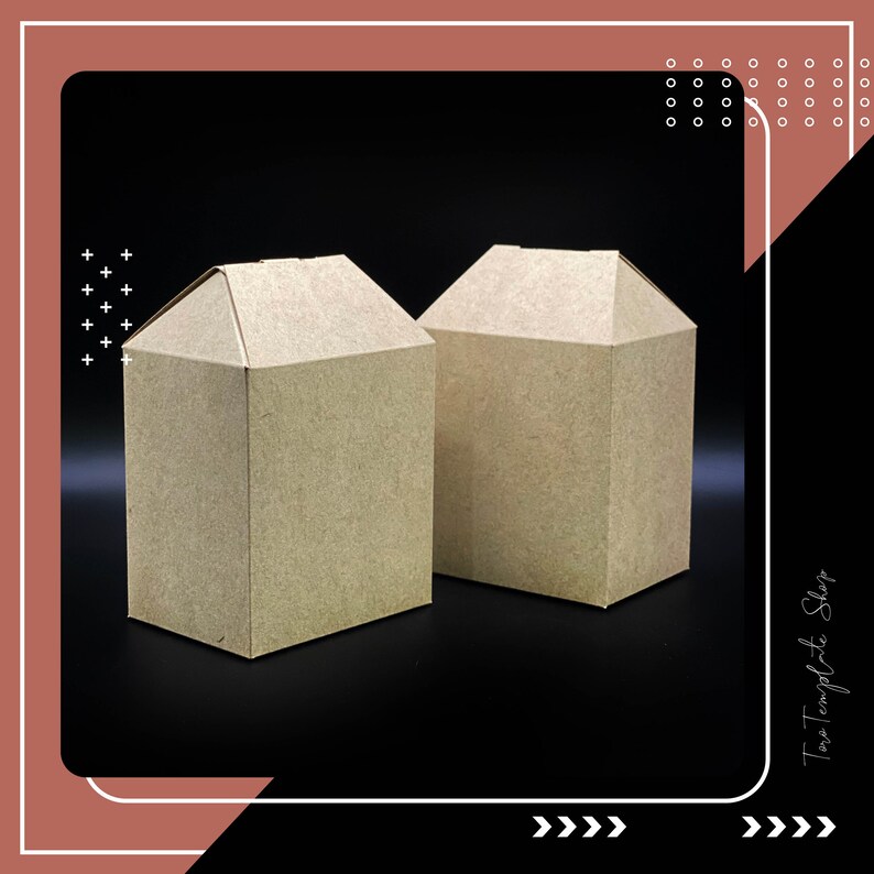 House Shape Gift Box Template: Resizeable Printable (digital Download ...