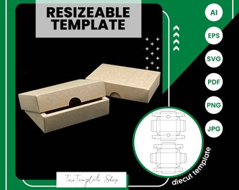 Rectangle Gift Box Template: Resizeable Candy/Cookie Box (Digital Download)