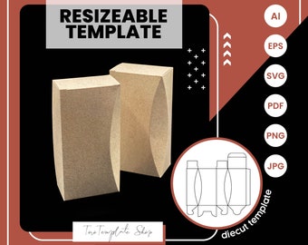 Chamfer Gift Box Template: Resizeable Printable (Digital Download)
