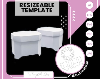 Octagon Gift Box Template: Printable Candy Box (Digital Download)