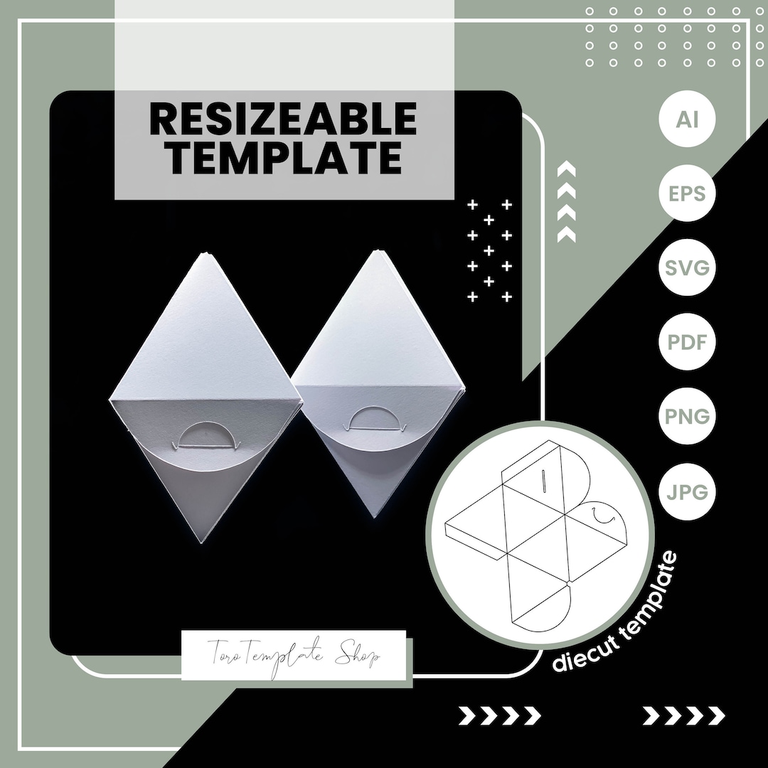 Diamond Ornament Box Template, Gift Box Template, Candy Box Template