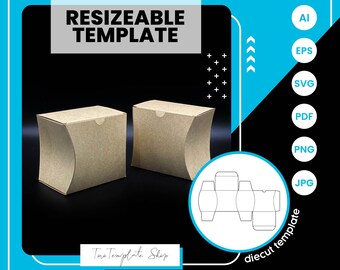 Curved Gift Box Template: Resizeable Candy/Cookie Box (Digital Download)
