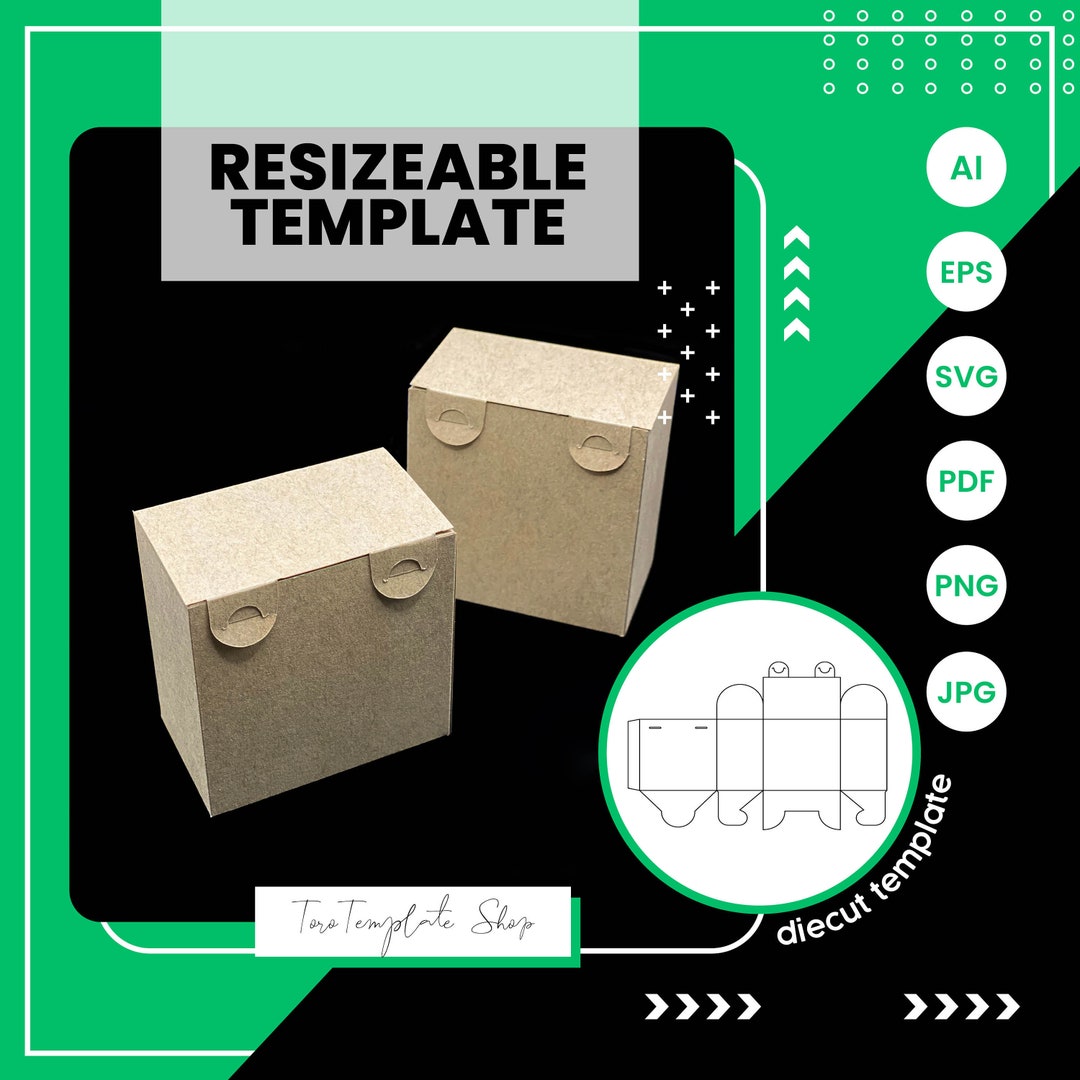 Rectangle Box Template, Gift Box Template, Candy Box Template, Cookies Box Template, Resizeable ...