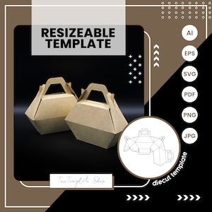 Hexagon Gift Box Template: Printable, Resizeable (Digital Download)