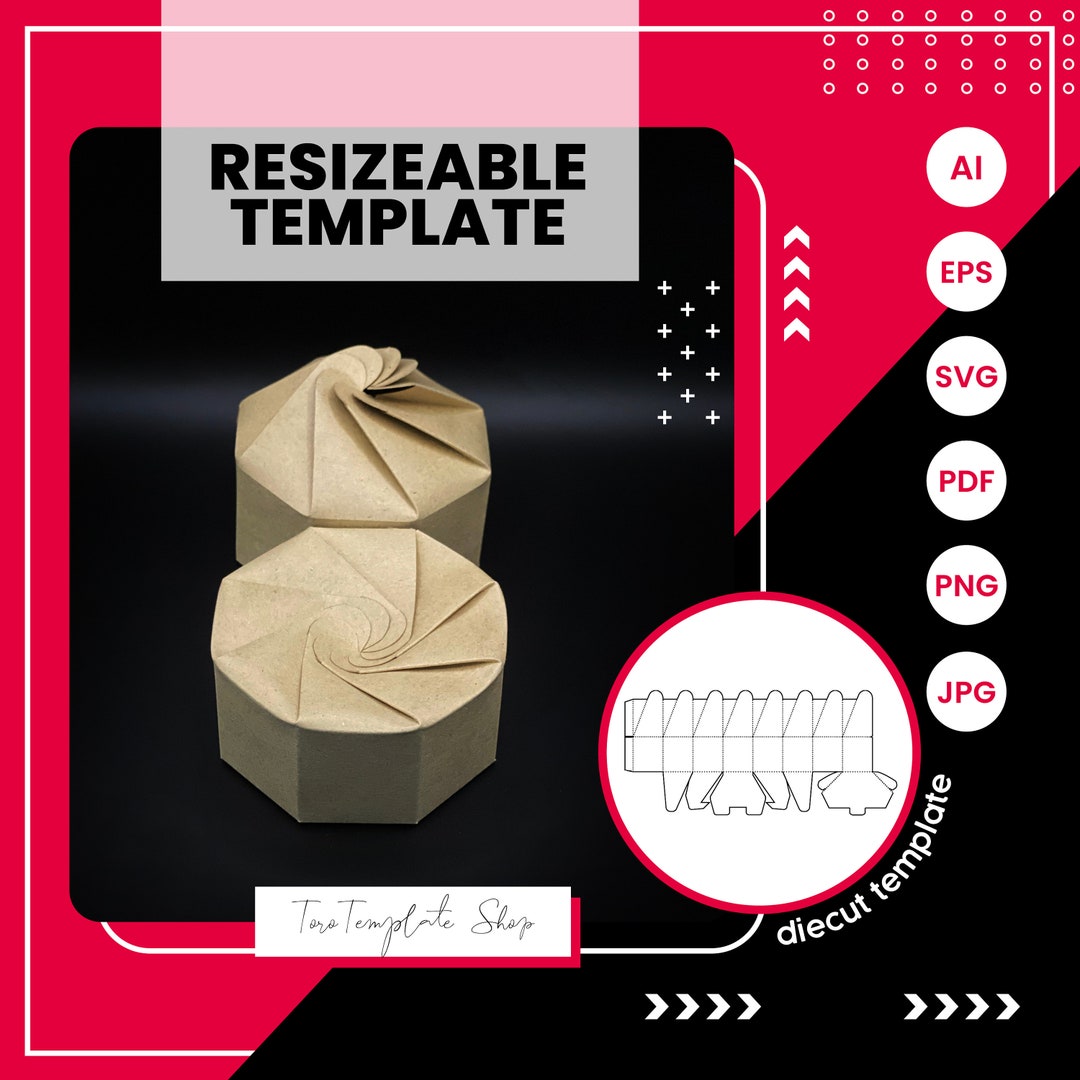 Octagon Box Template, Box Template, Cookies Box Template, Gift Box Template, Candy Box Template