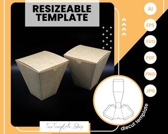 Trapezoid Box Template: Resizeable Gift/Candy Box (Digital Download)