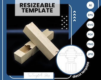Rectangle Drawer Box Template: Resizeable Gift/Candy Box (Digital Download)