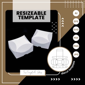 Curved Corner Box Template: Resizeable Gift/Candy/Jewelry Box (Digital Download)