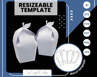 Pear Shape Gift Box Template: Printable Candy Box (Digital Download)