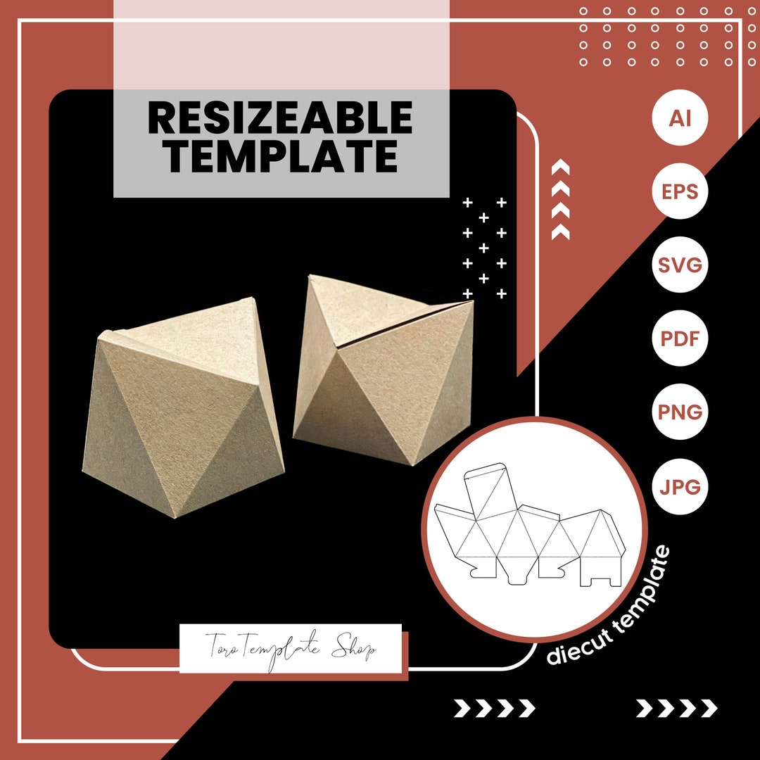 Zig Zag Box Template, Gift Box Template, Candy Box Template, Cookies