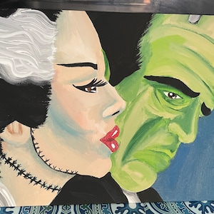 Frankenstein bride of Halloween canvas