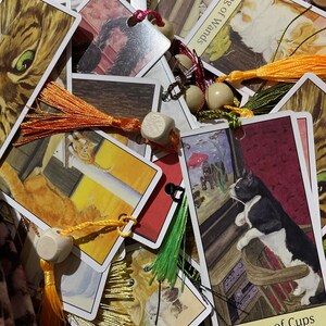 Tarot Reading Cat Bookmark Free