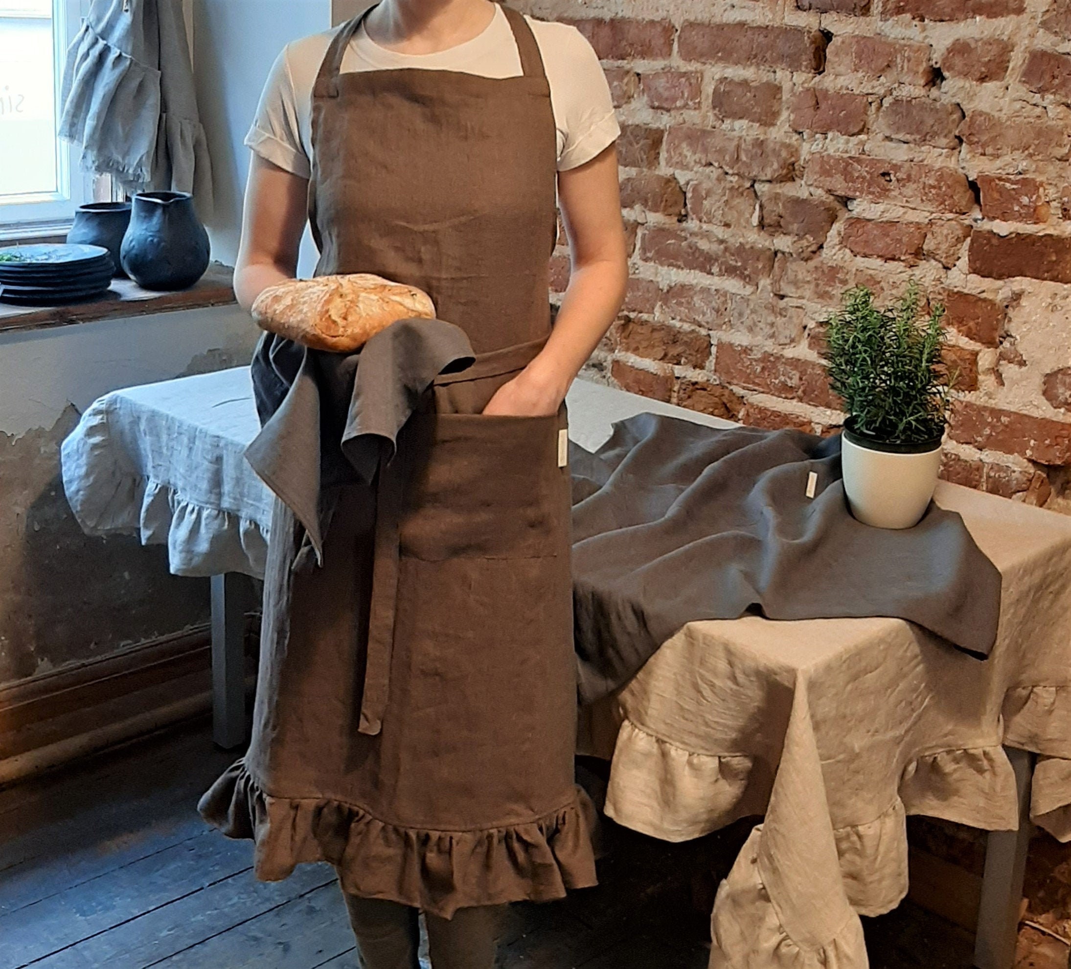 Apron Youtube channel. Garden apron. Cooking apron for woman. Etsy