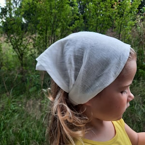 Girl head wrap for summer, kids head scarf, linen kerchief, Baby wide headband, Girls Sunhat, Children&#39;s Sun Hat, Child bandana with elastic