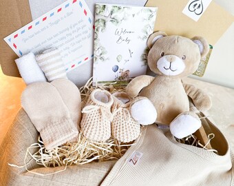 Teddy Bear Newborn Gift Box: Unisex Baby Hamper