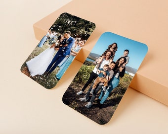 Personalised Double Sided Metal Photo Card, Custom Wallet Insert - 86 x 54mm - Handmade in England