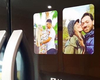 Photo fridge magnets, personalised picture magnets, custom photograph refrigerator magnets. Personalized magnet prints - Handmade in England