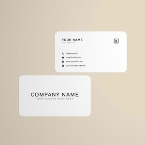 Cartão de visita de metal minimalista personalizado, cartão executivo personalizado, item promocional premium - adicione seu próprio design ou use o modelo